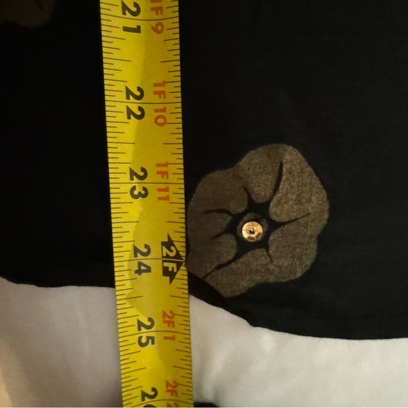 Y2K Embellished Beaded Butterfly Sparkle Black Floral Women's Top One Size VTG - Picture 15 of 15